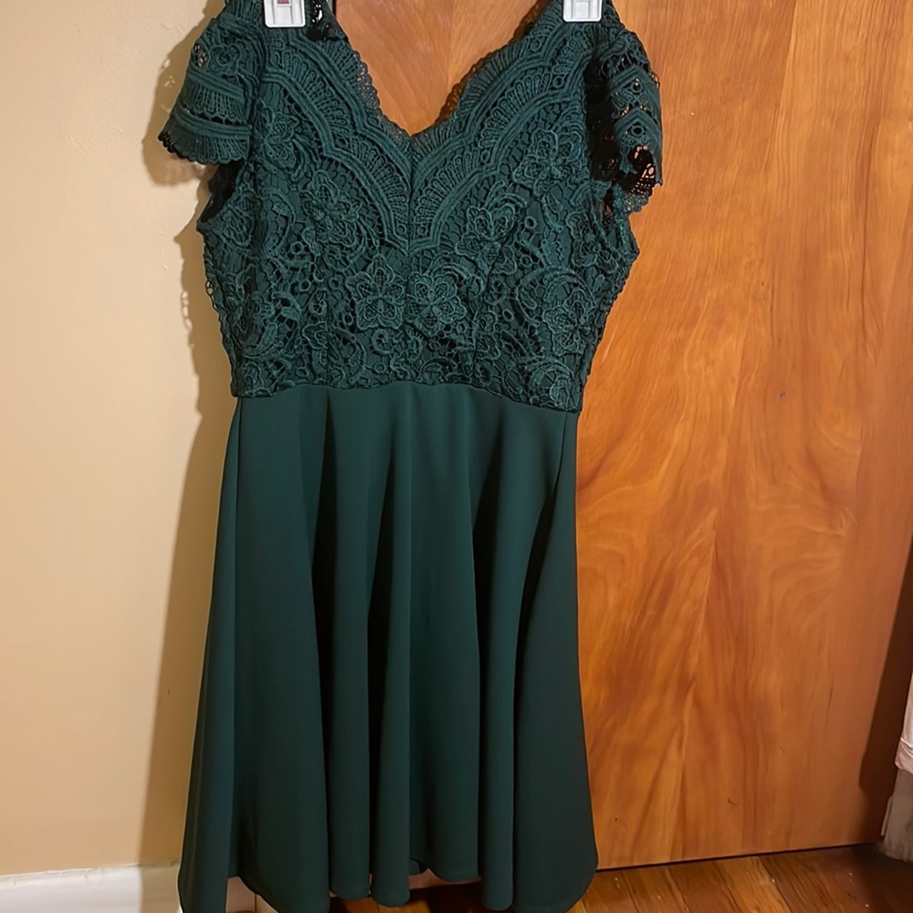Green lace dress girls 10-12